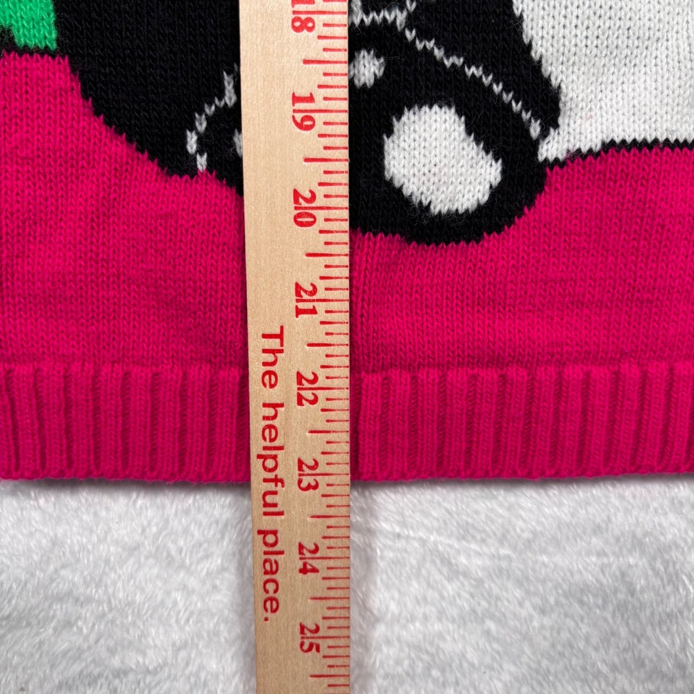 VTG 80s 90s Honors Patchwork Panda Sweater Women XS Colorblock Kidcore USA RARE - Picture 8 of 9